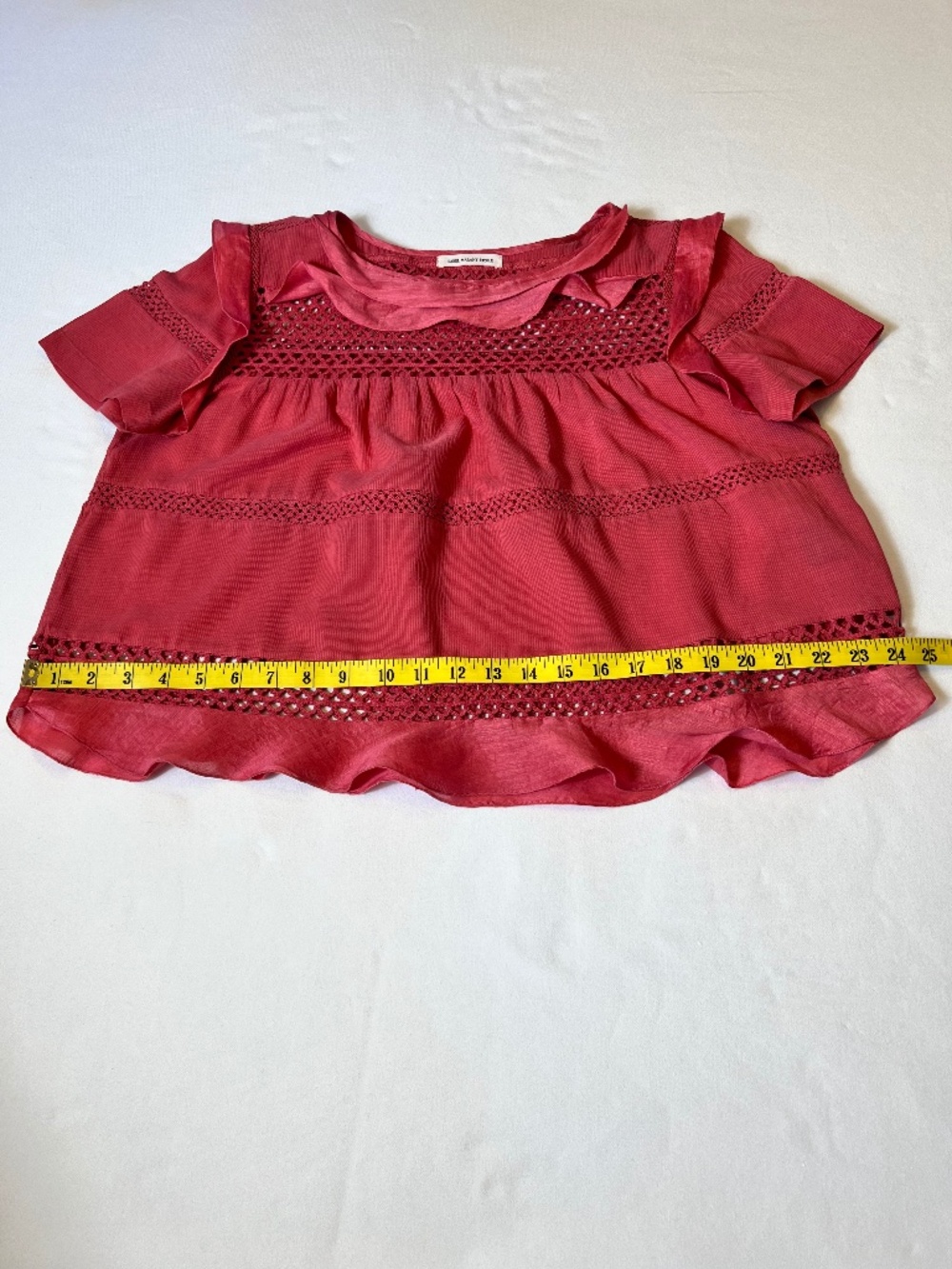 *FIRM PRICE* Isabel Marant Crocheted Lace and Ruffle Blouse - Picture 5 of 12